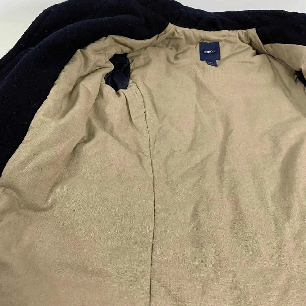 GapKids Coat Youth XS 4-5 Navy Wool Blend Peacoat Double Breasted Pockets Winter
